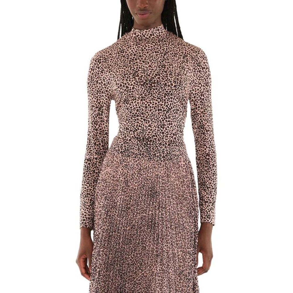 Farm Rio Womens  Baby Leopard Pink Jersey Blouse